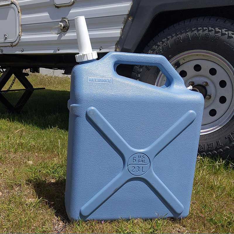 water jug in front of an RV
