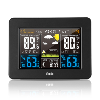 FanJu FJ3365B Digital Color Forecast Weather Station with Alert