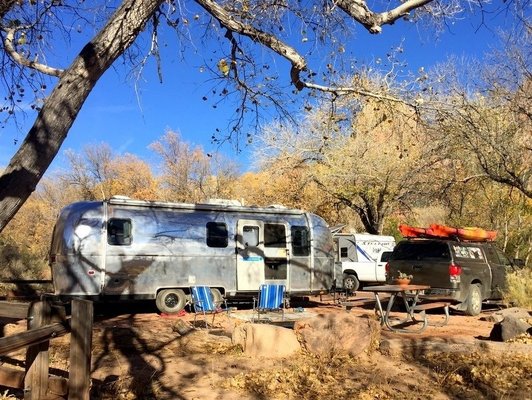 an Airstream camping in Utah's Zion National Park