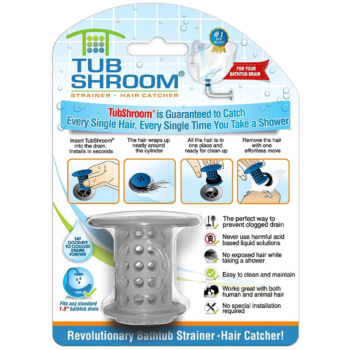 TubShroom the Revolutionary Tub Drain Protector Hair Catcher
