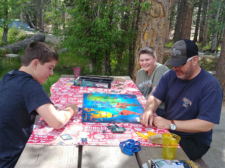 game of risk while camping
