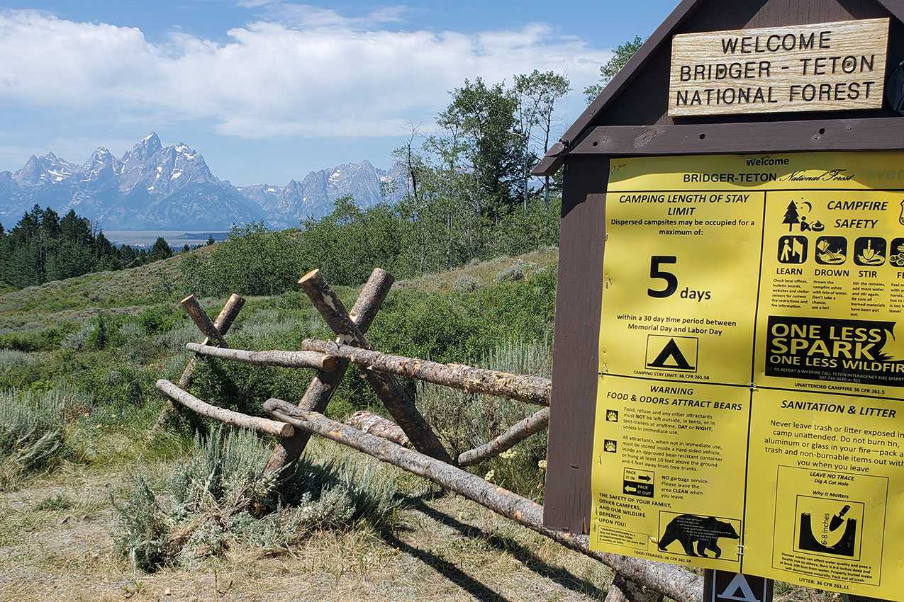 Signs at Bridger Teton National Forest