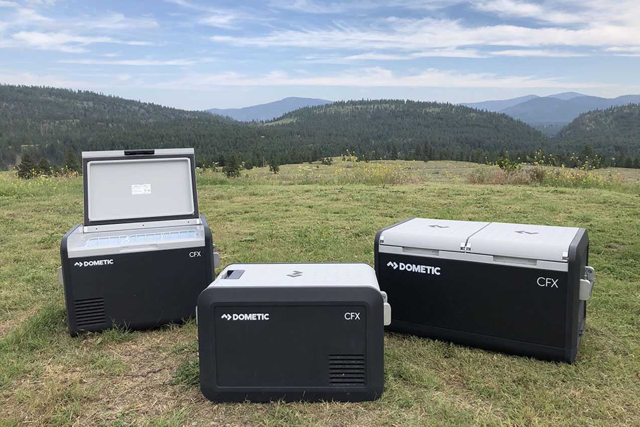 electric coolers outside in nature setting