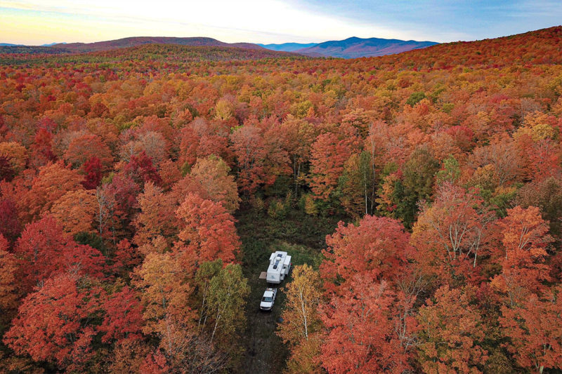 fall colors camping in new england