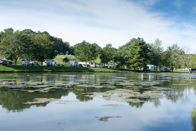 rv park camping on a lake