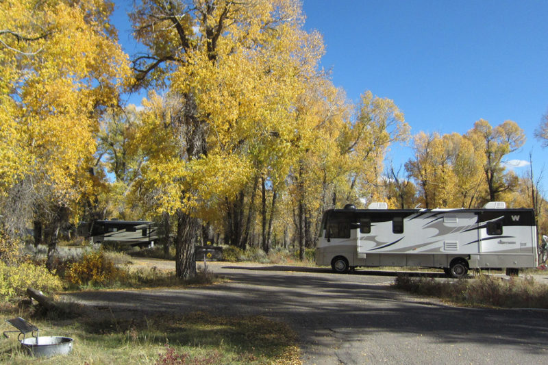 rv camping in the fall in jackson wy