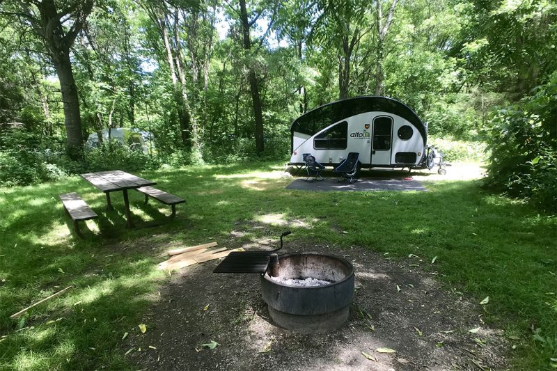 A camper at a Minnesota State Park