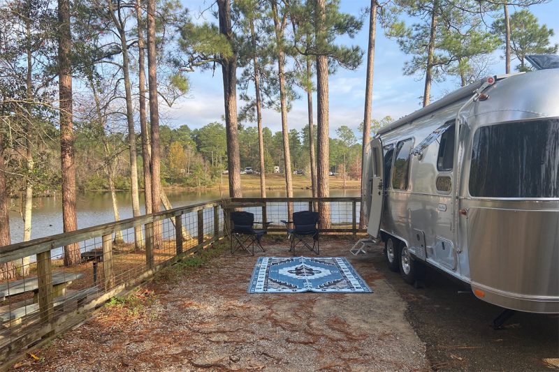 An Airstream camping at a Mississippi State Park