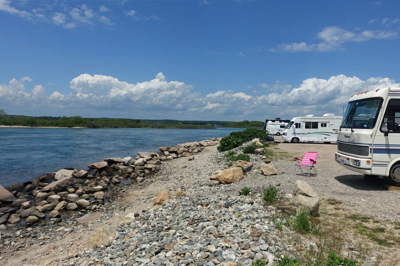 RV camping by the water at Rhode Island State Park