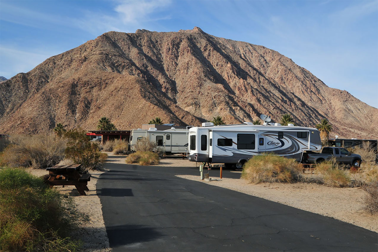 motorhomes camping at a state park in CA