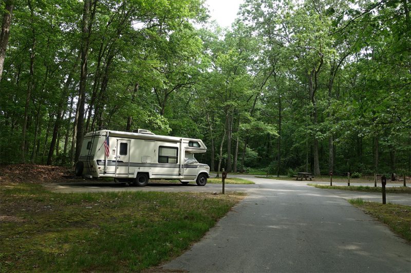RV parking in a Connecticut State Park