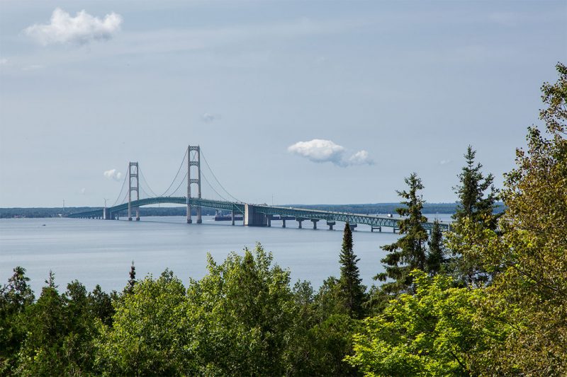 View of Mackinac Bridge from the campground