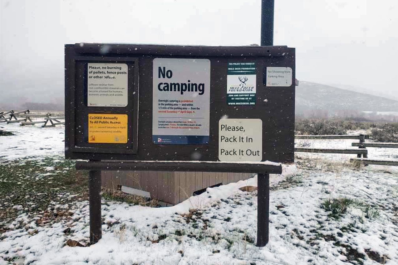 No camping signage