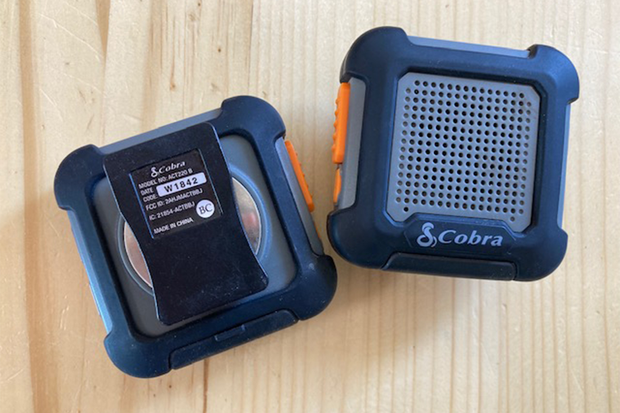 Two square walkie talkies