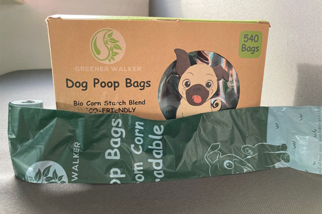 Roll of new dog poop bags.