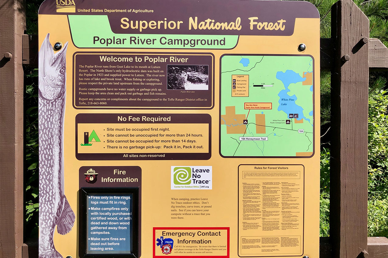 Sign for Poplar River Campground