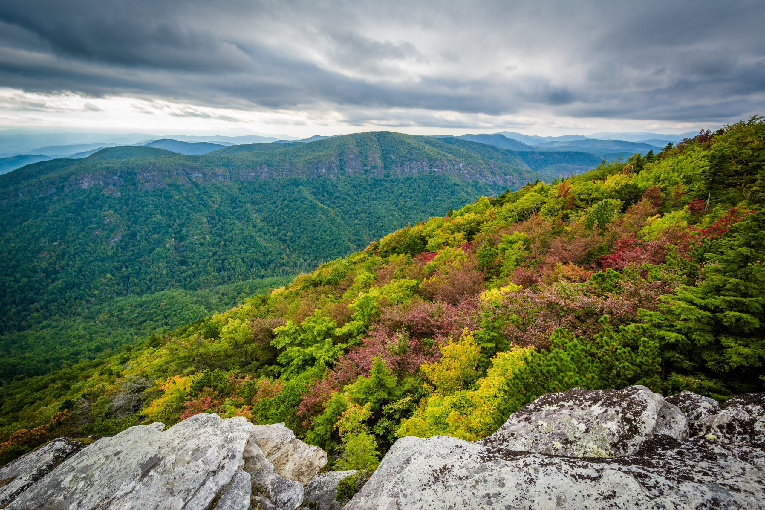 Mountain view of the Pisgah National Forest in North Carolina