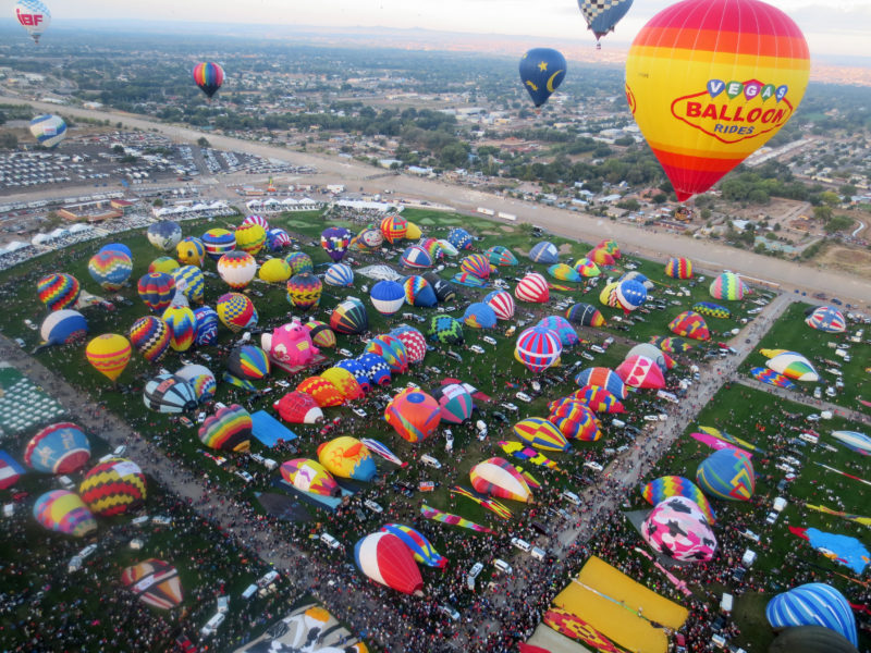 Hundreds of hot air balloons at the Albuquerque International Balloon Fiesta