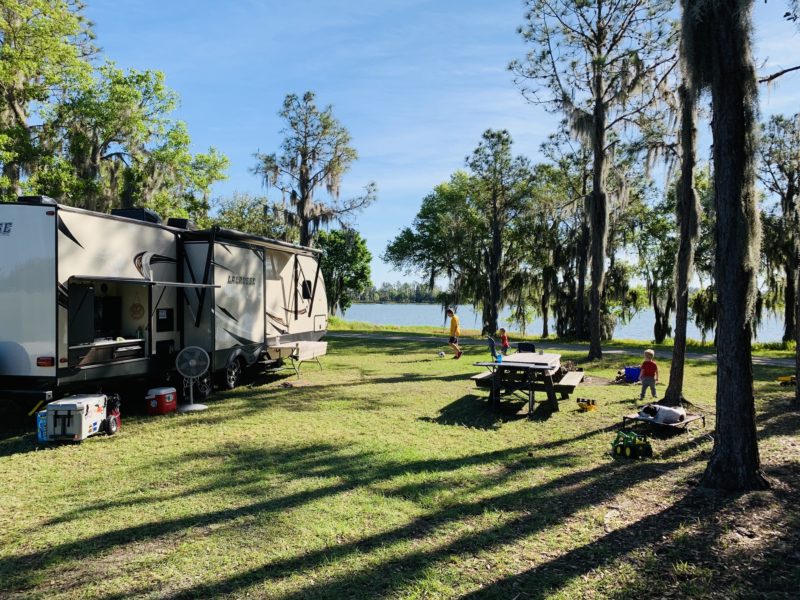 RV parked at Hardee Lakes Park Campground