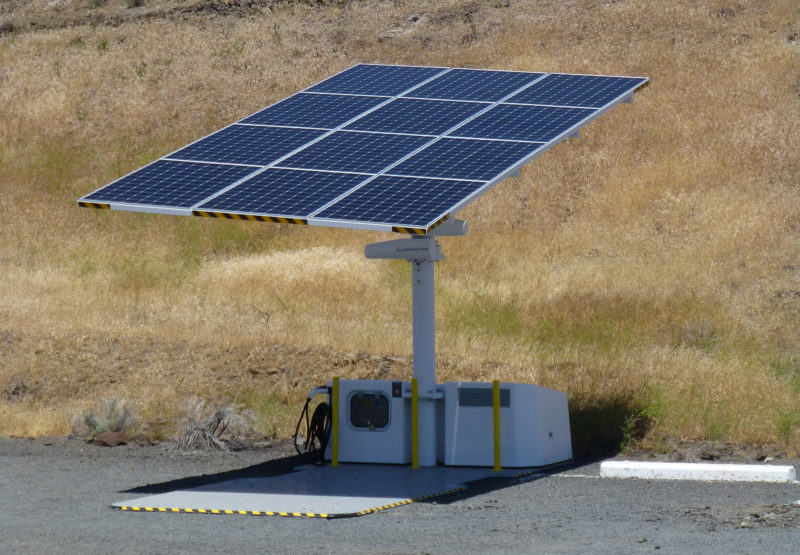 Solar panel charging station