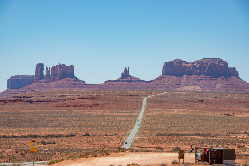 A view of Monument Valley from a distance
