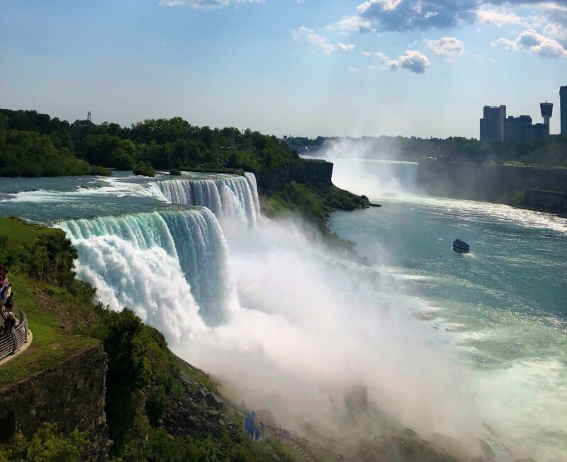 A sweeping shot of Niagara Falls