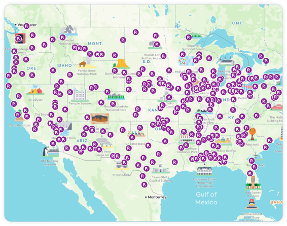 Discover more than 15,000 overnight RV parking locations