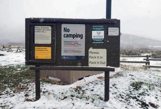 No camping signage