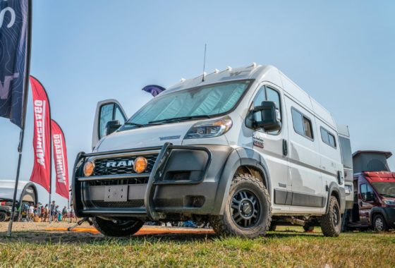 Campervan featured at the Overland Expo show in Colorado