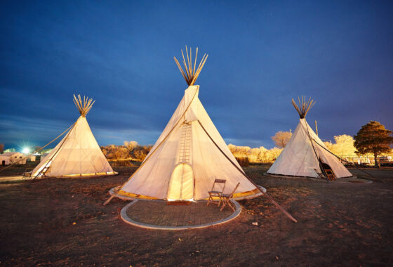 Teepees for camping at El Cosmic